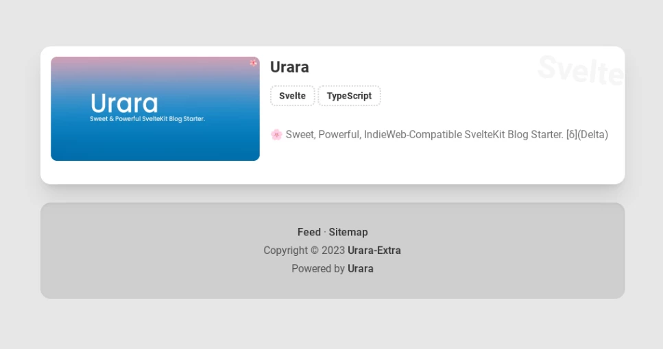 一个与页脚等宽的项目卡片，左侧是展示图片，右侧是介绍信息